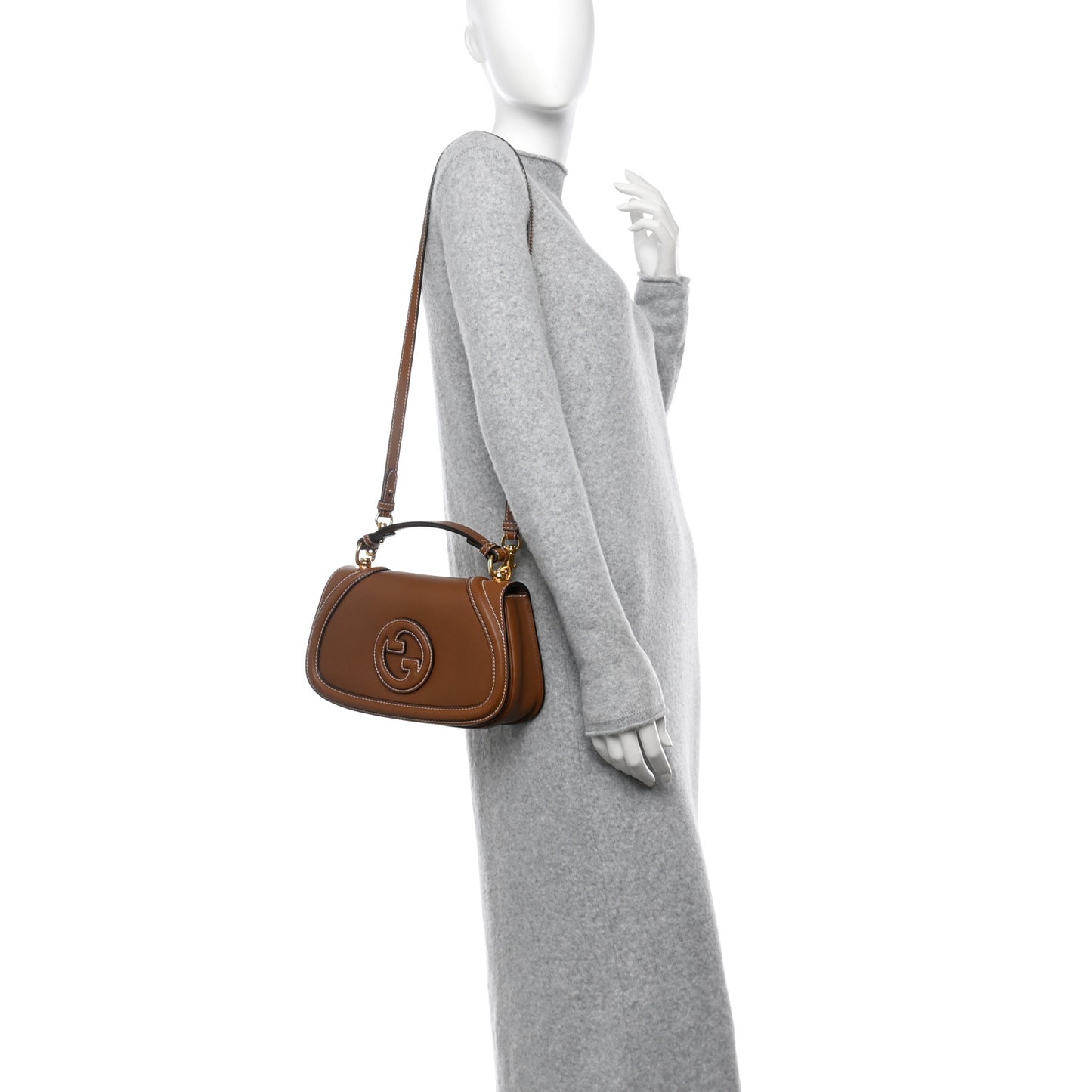 Calfskin Medium Blondie Top Handle Flap Bag Light Brown