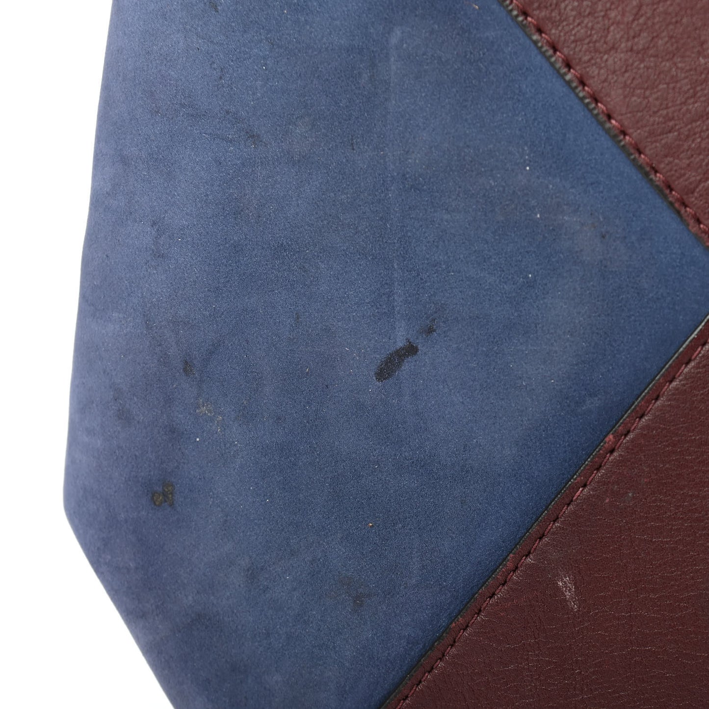 Calfskin Suede Large Phantom Luggage Cabas Burgundy Blue