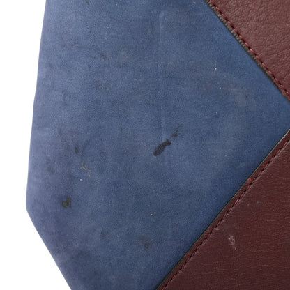 Celine Calfskin Suede Large Phantom Luggage Cabas Burgundy Blue 8 of 13