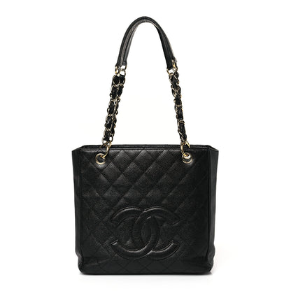 Chanel Caviar Quilted Petit Shopping Tote PST Black 1 of 9