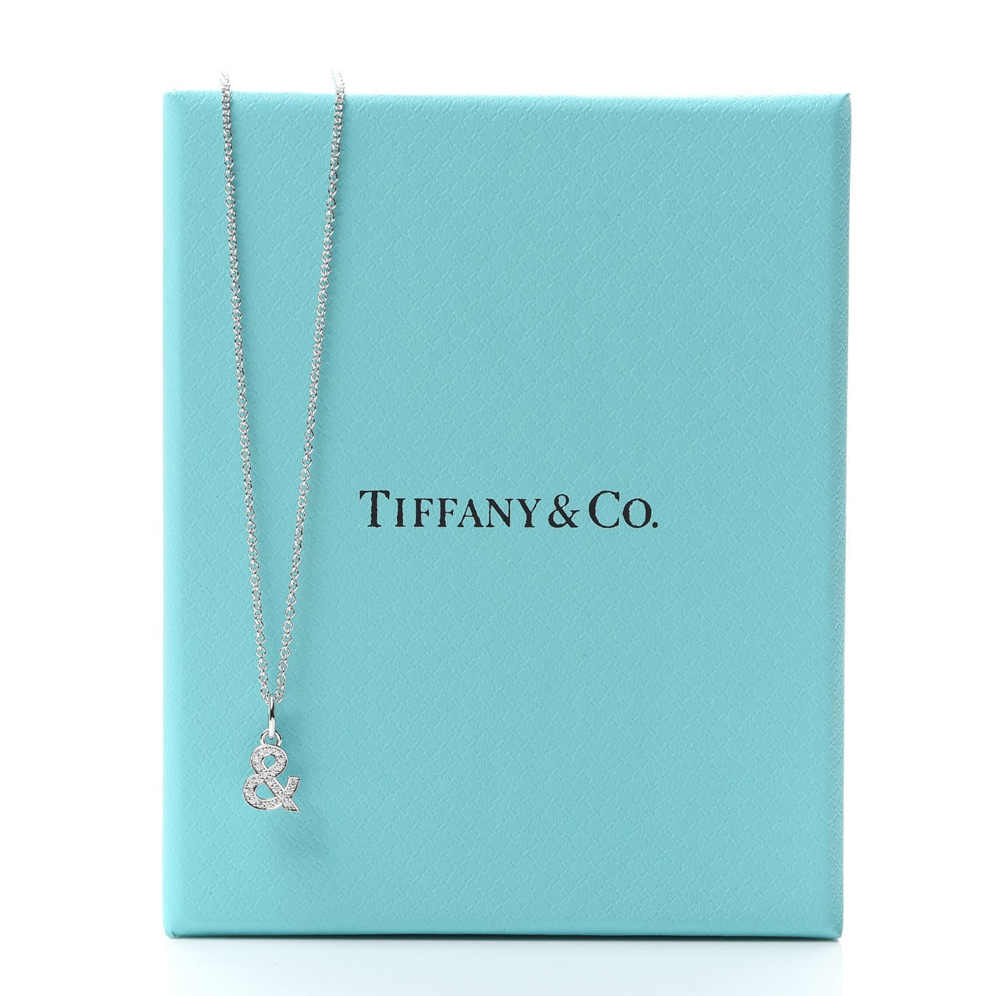 18K White Gold Diamond Small Ampersand Pendant Necklace