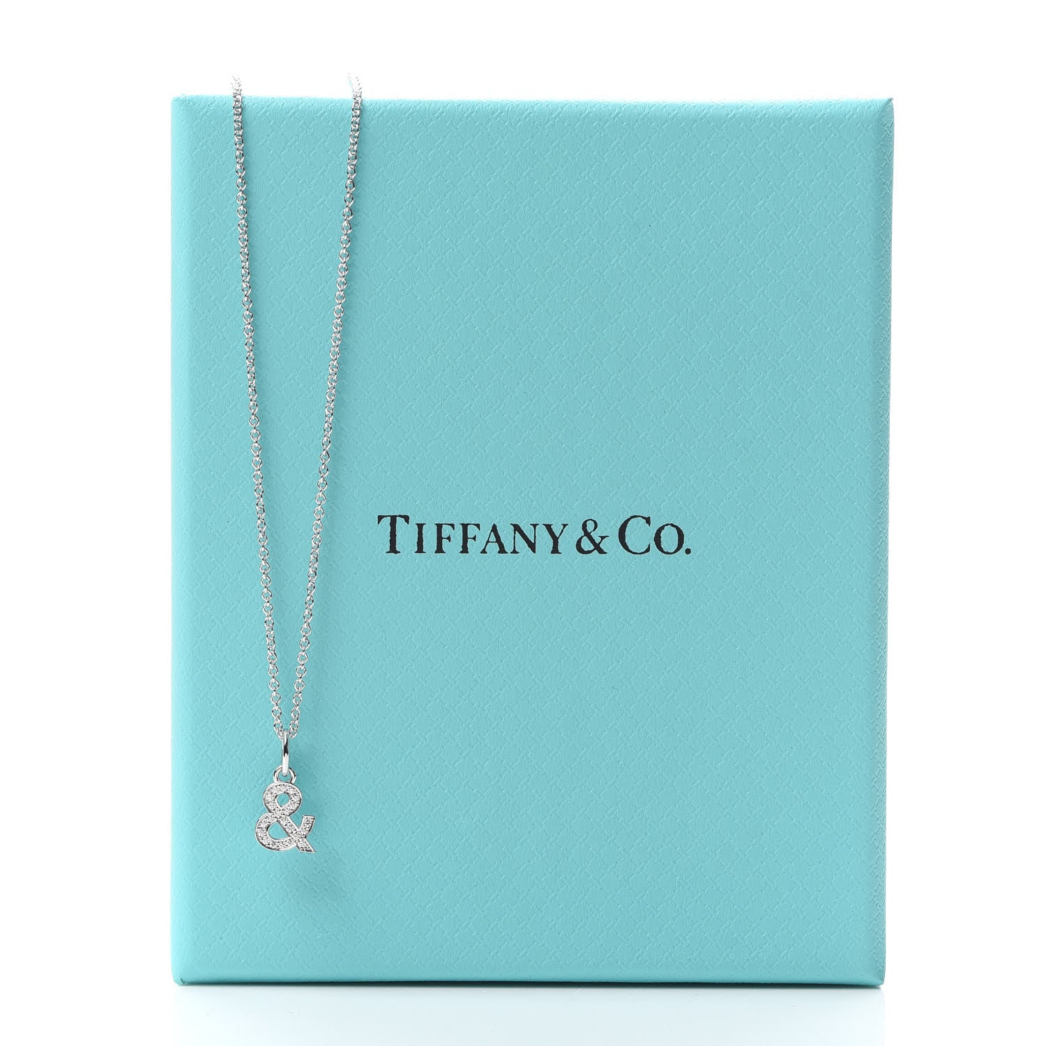 Tiffany 18K White Gold Diamond Small Ampersand Pendant Necklace 6 of 6