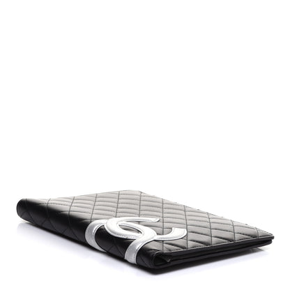 Chanel Calfskin Quilted Large Cambon Agenda Planner Black Silver 4 of 12