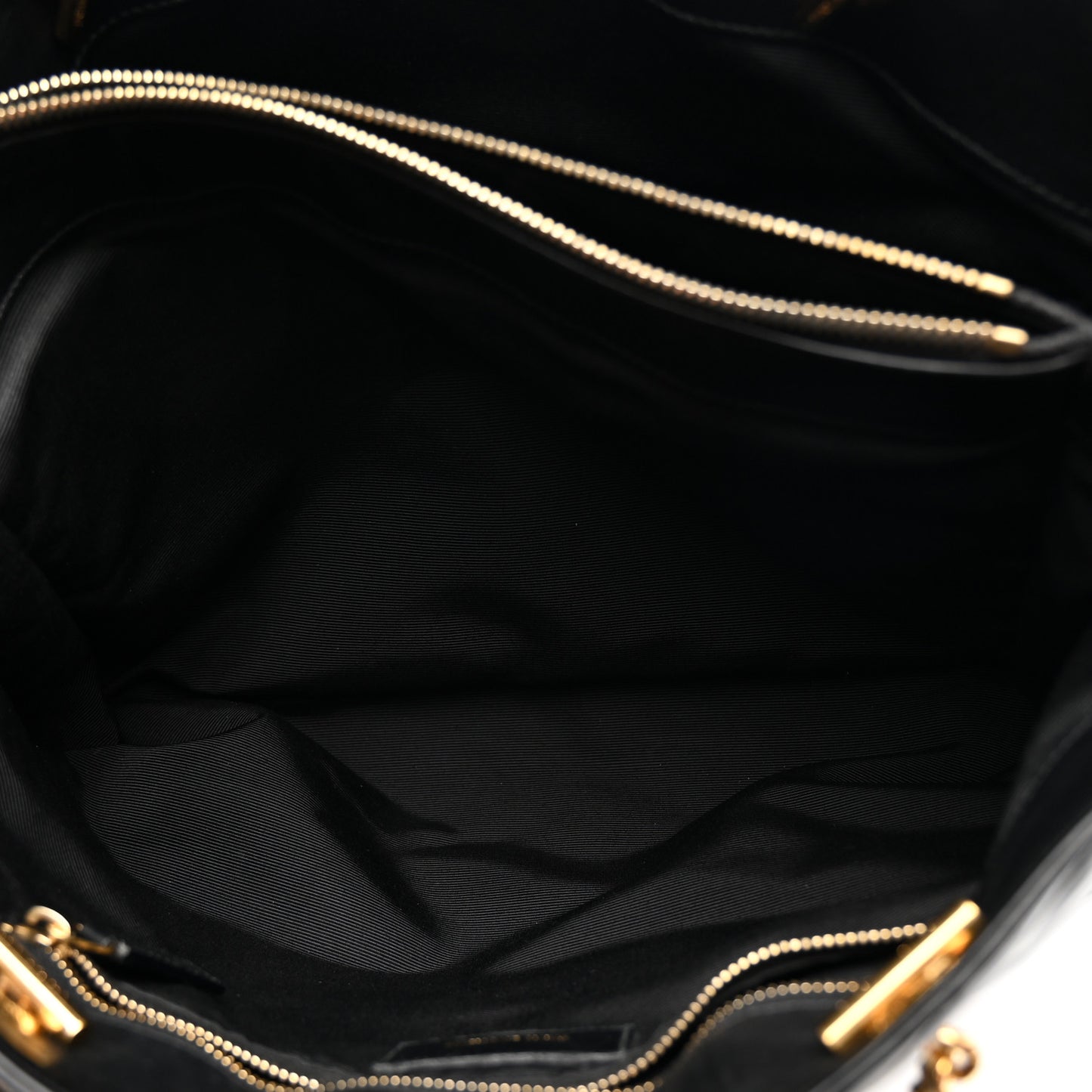 Smooth Calfskin Matelasse Chevron Monogram Shopping Bag Black