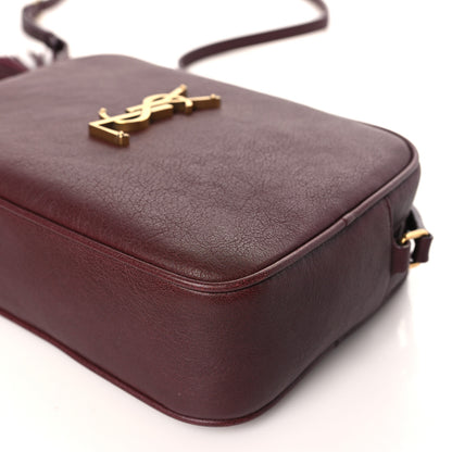 Saint Laurent Lambskin Monogram Lou Camera Bag Burgundy 8 of 11