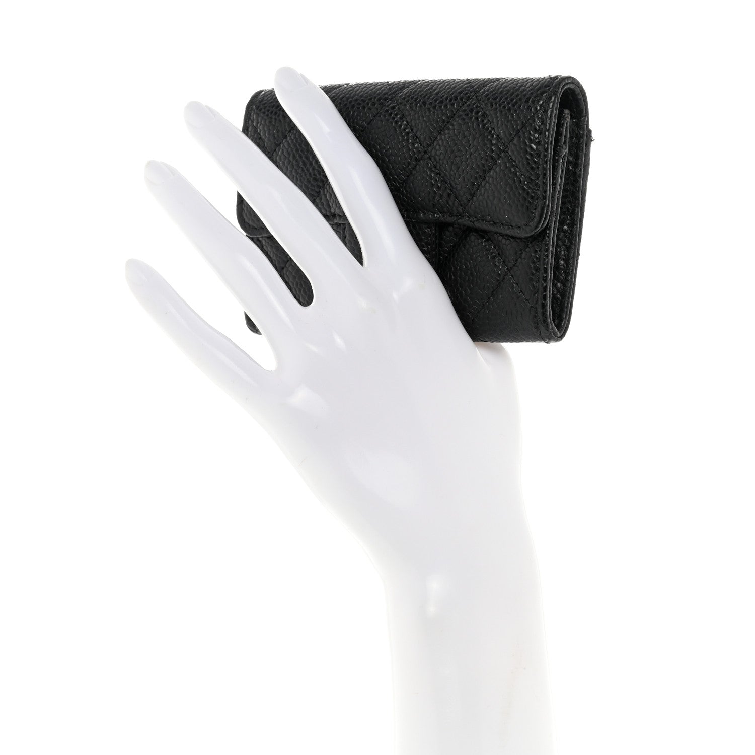 Chanel Caviar Quilted Flap Card Holder Wallet Black 2 of 10