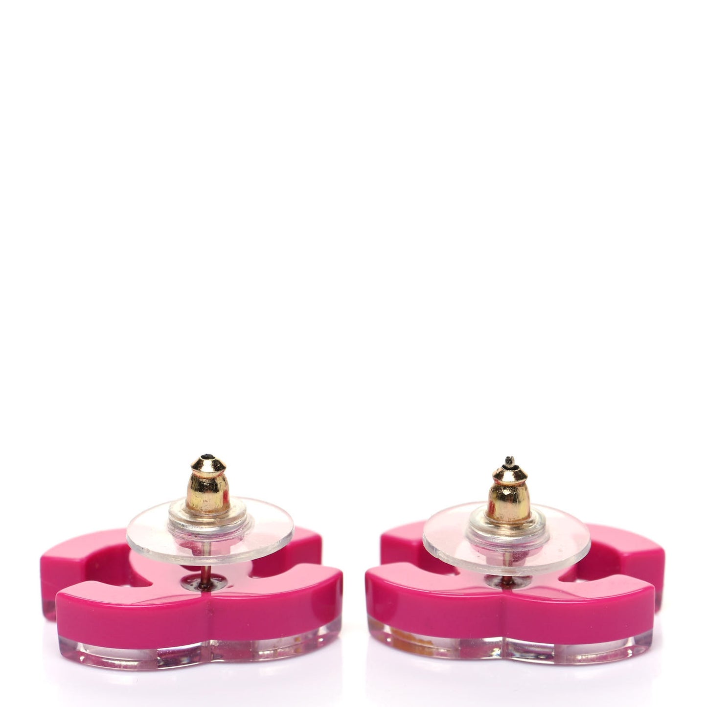 Glitter Resin CC Earrings Silver Pink