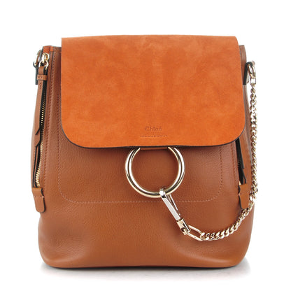 Chloe Suede Calfskin Medium Faye Backpack Tan 1 of 9