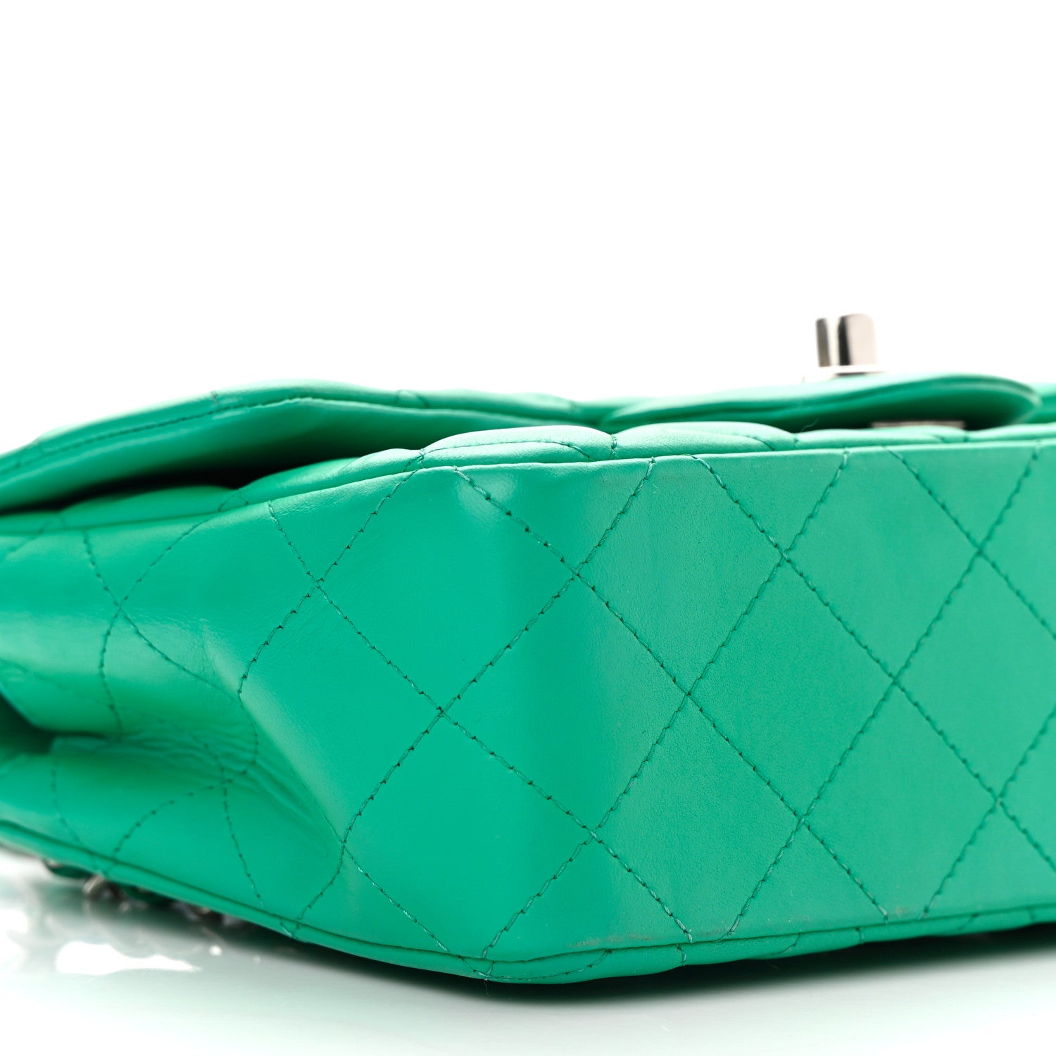 Chanel Lambskin Quilted Mini Rectangular Flap Green 8 of 10