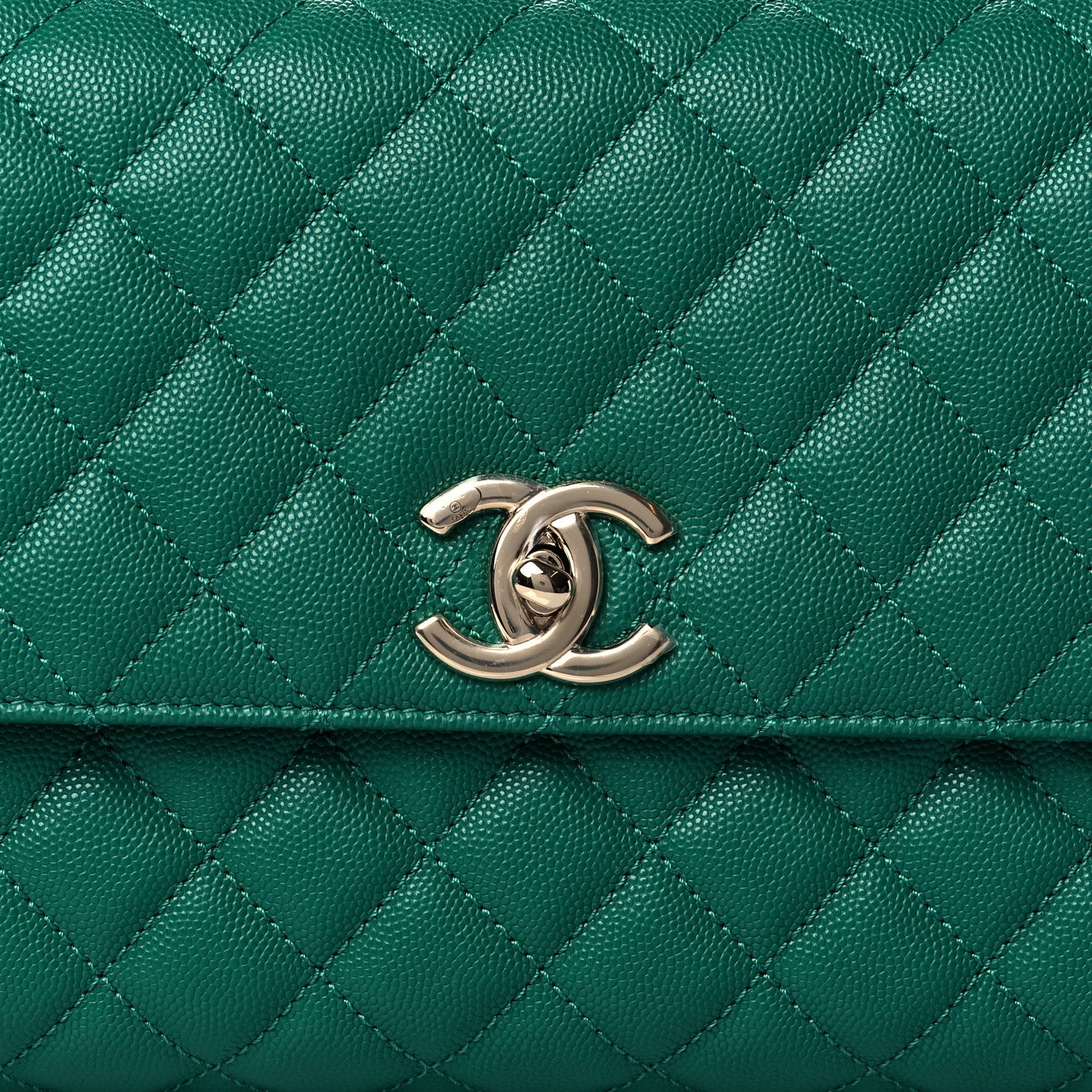 Chanel Caviar Quilted Small Coco Handle Flap Green 8 of 11