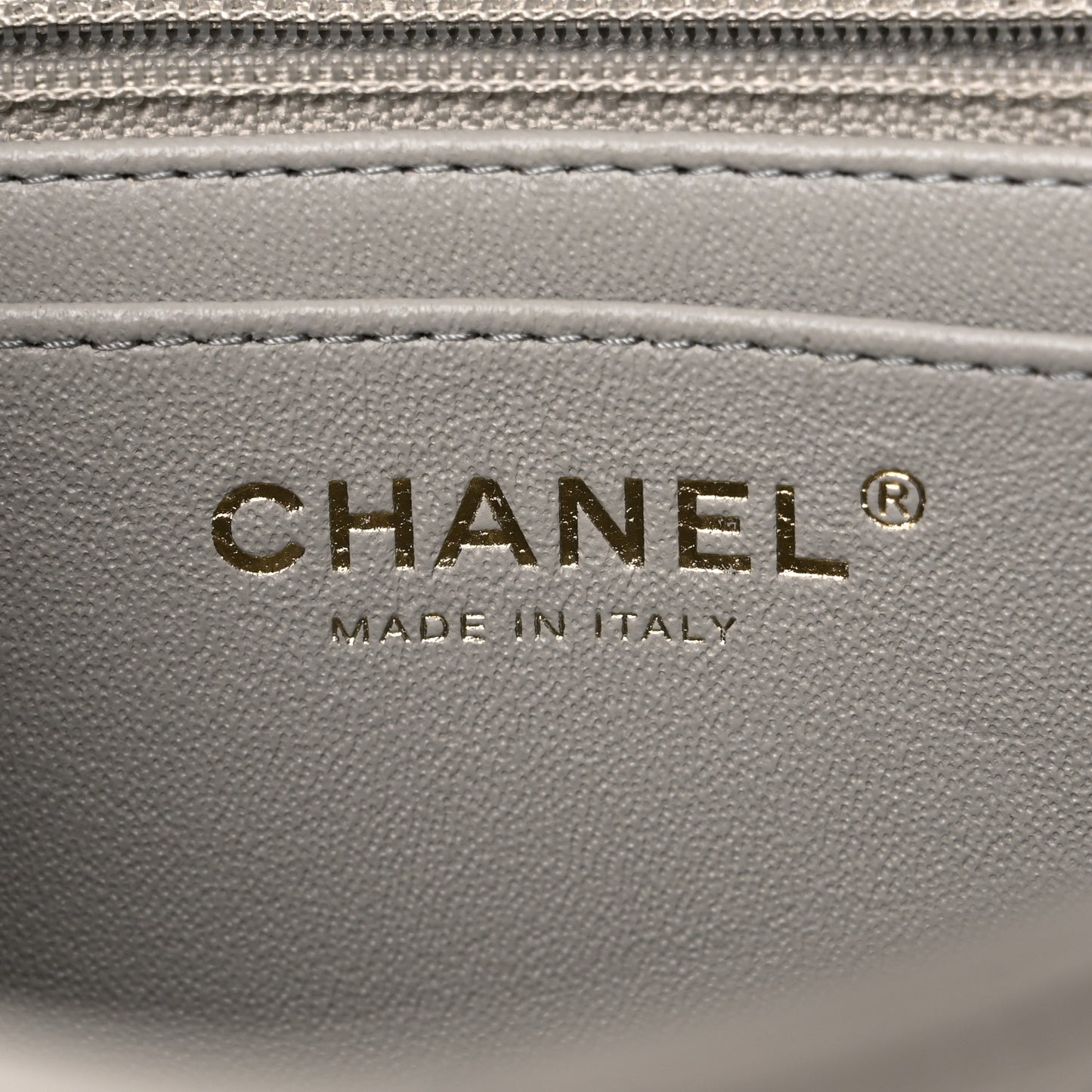 Lambskin Quilted Mini Rectangular Flap Grey