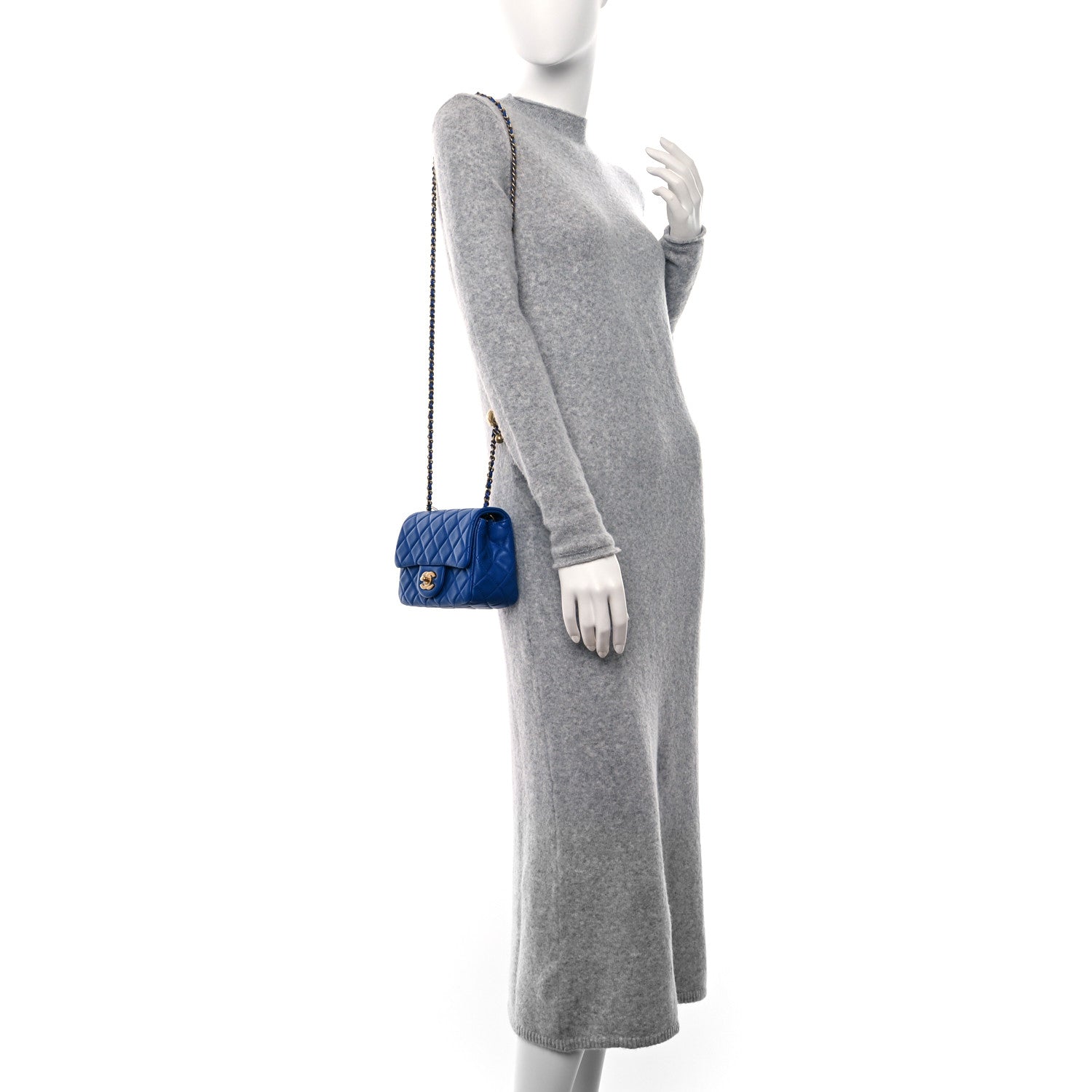 Chanel Lambskin Quilted Pearl Crush Mini Rectangular Flap Blue 2 of 11