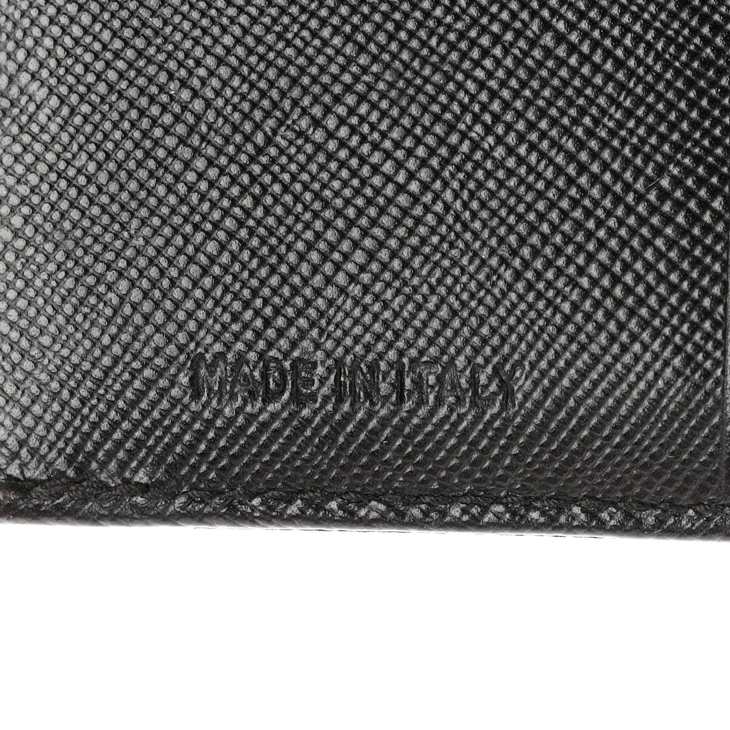 Tessuto Nylon Saffiano Tri-Fold Compact Wallet Black