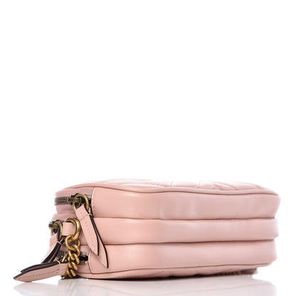 Gucci Calfskin Matelasse Mini GG Marmont Chain Crossbody Bag Perfect Pink 4 of 10