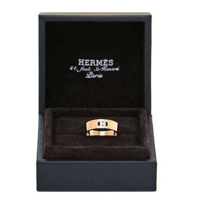 Hermes 18K Rose Gold Diamond PM H D'Ancre Ring 54 6.75 5 of 5