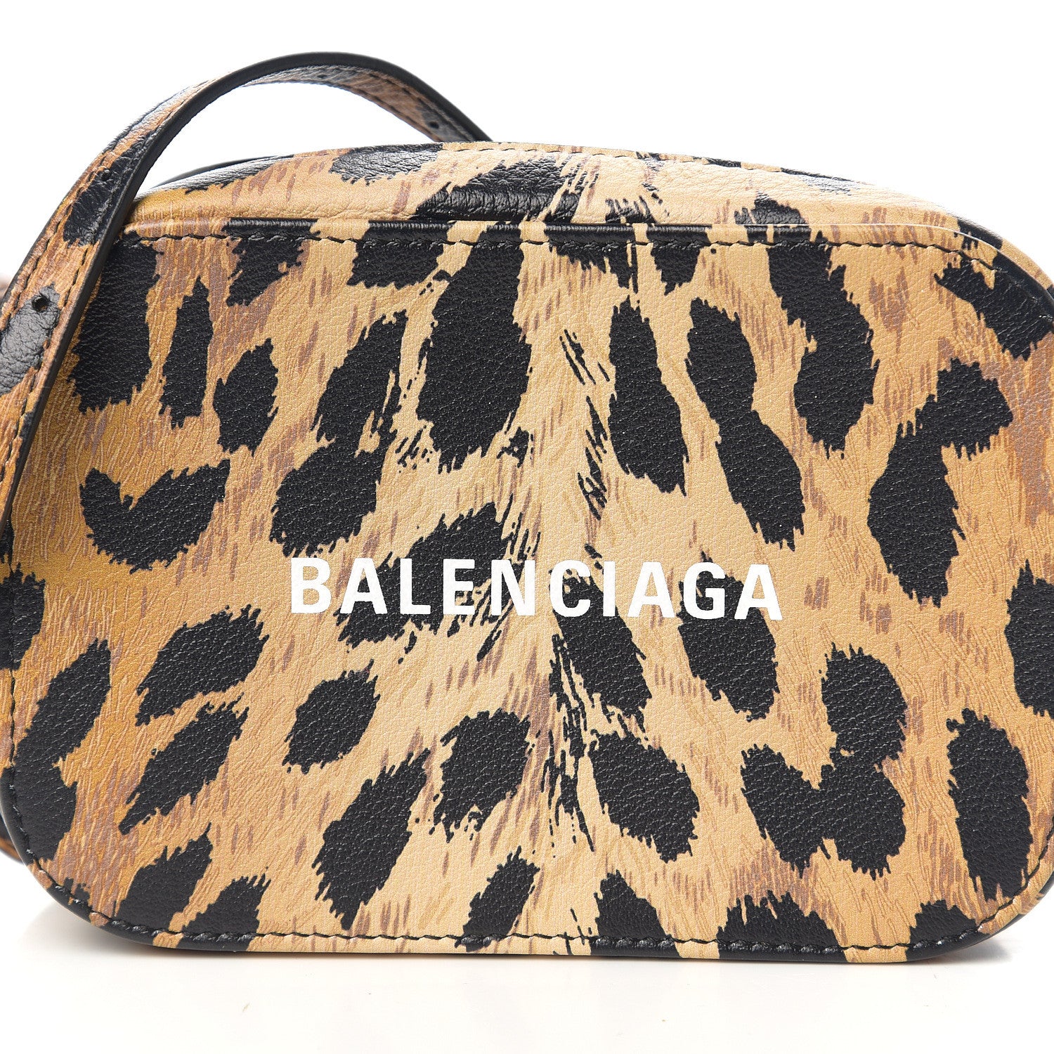Balenciaga Calfskin Printed Leopard XS Everyday Camera Bag Beige White 6 of 8
