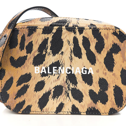 Balenciaga Calfskin Printed Leopard XS Everyday Camera Bag Beige White 6 of 8