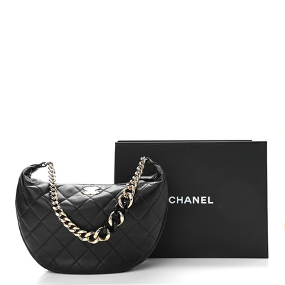 Chanel Lambskin Resin Elegant Maxi Hobo Black 11 of 11
