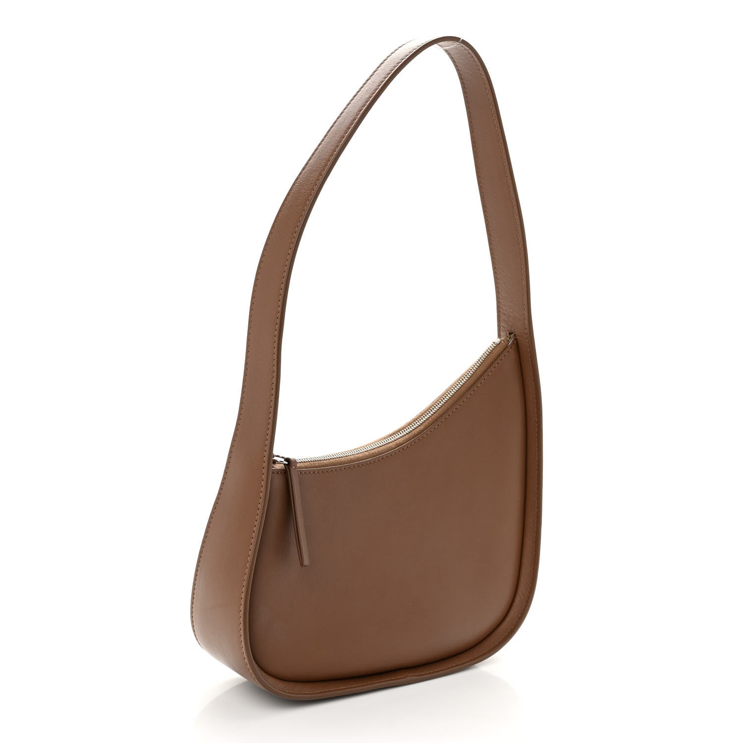 The Row Smooth Calfskin Half Moon Shoulder Bag Chestnut 3 of 9