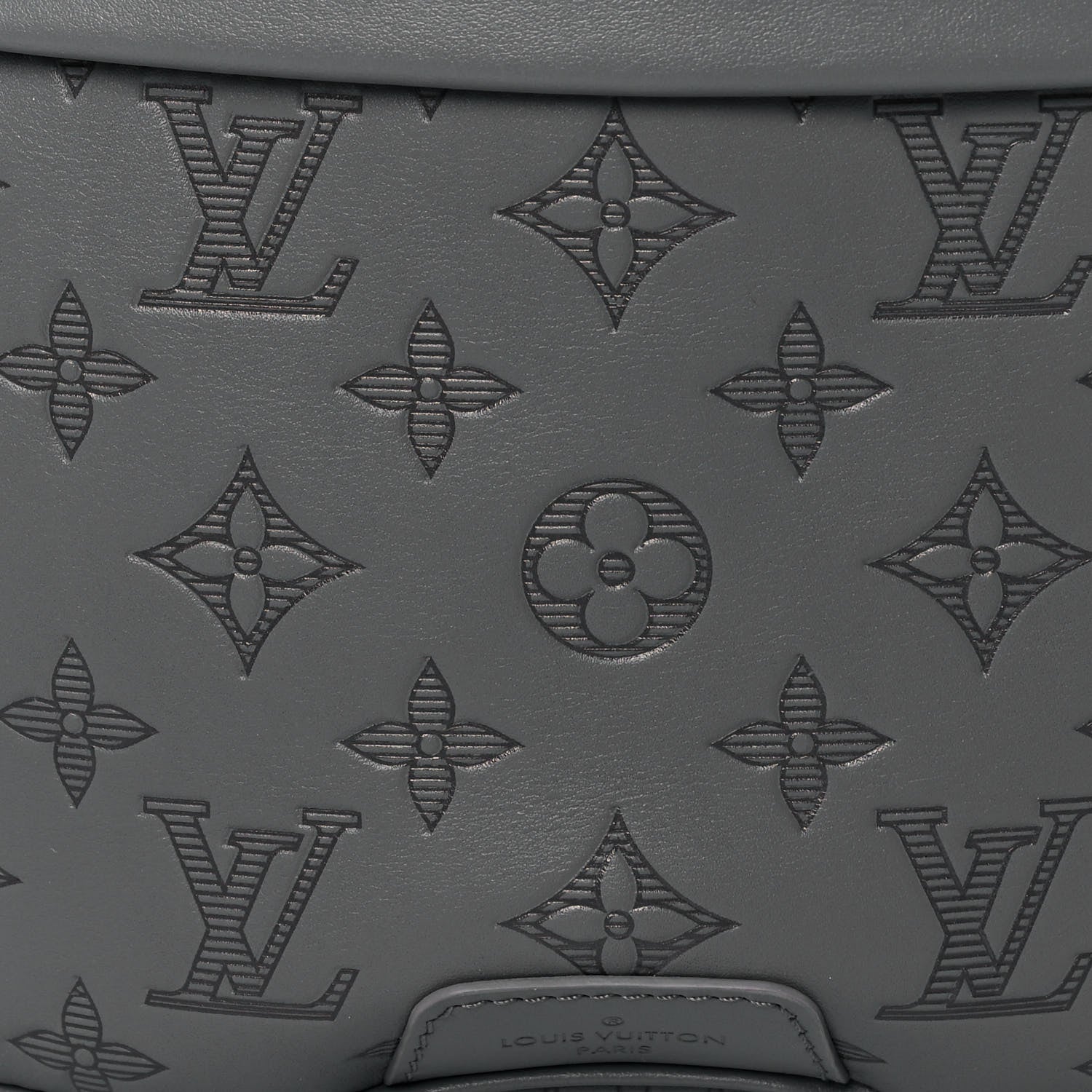 Louis Vuitton Calfskin Monogram Shadow Discovery Bumbag PM Gray 6 of 11