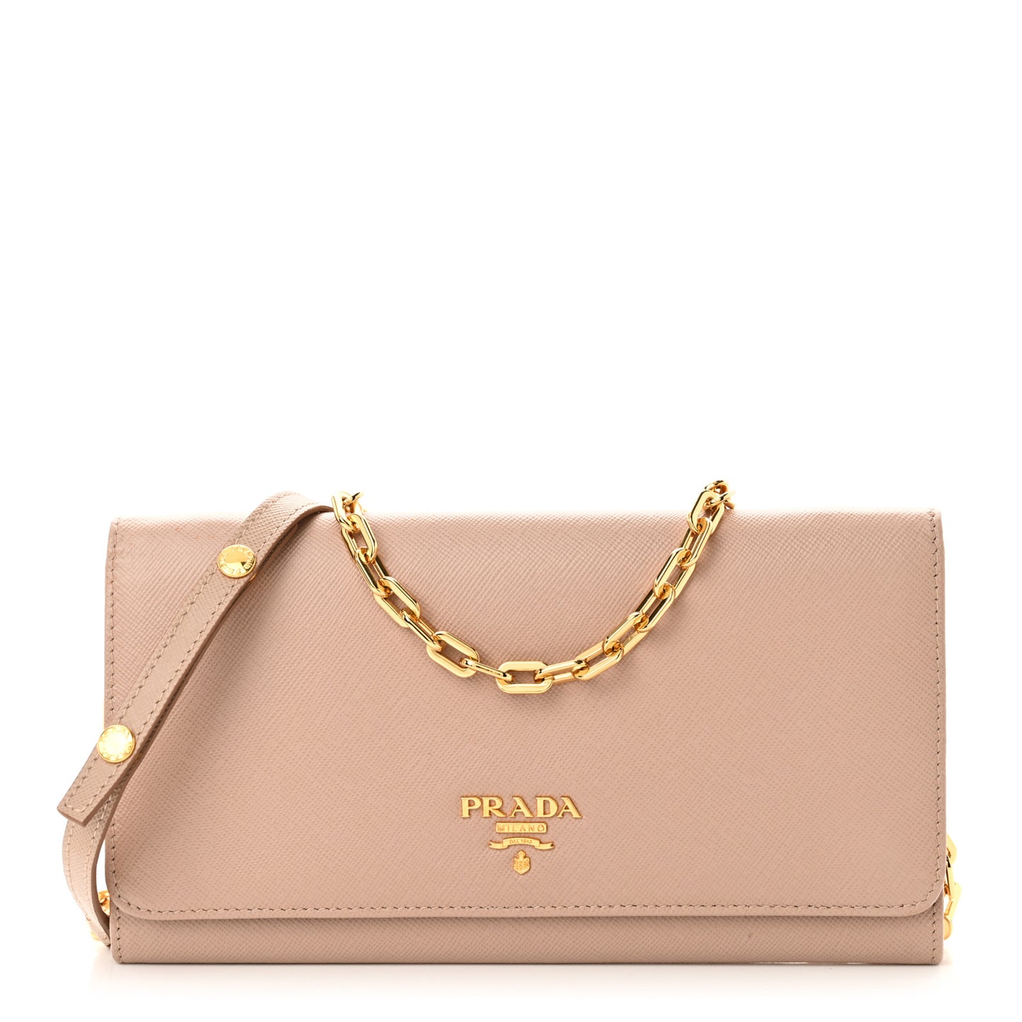 Saffiano Metal Large Chain Wallet Cammeo