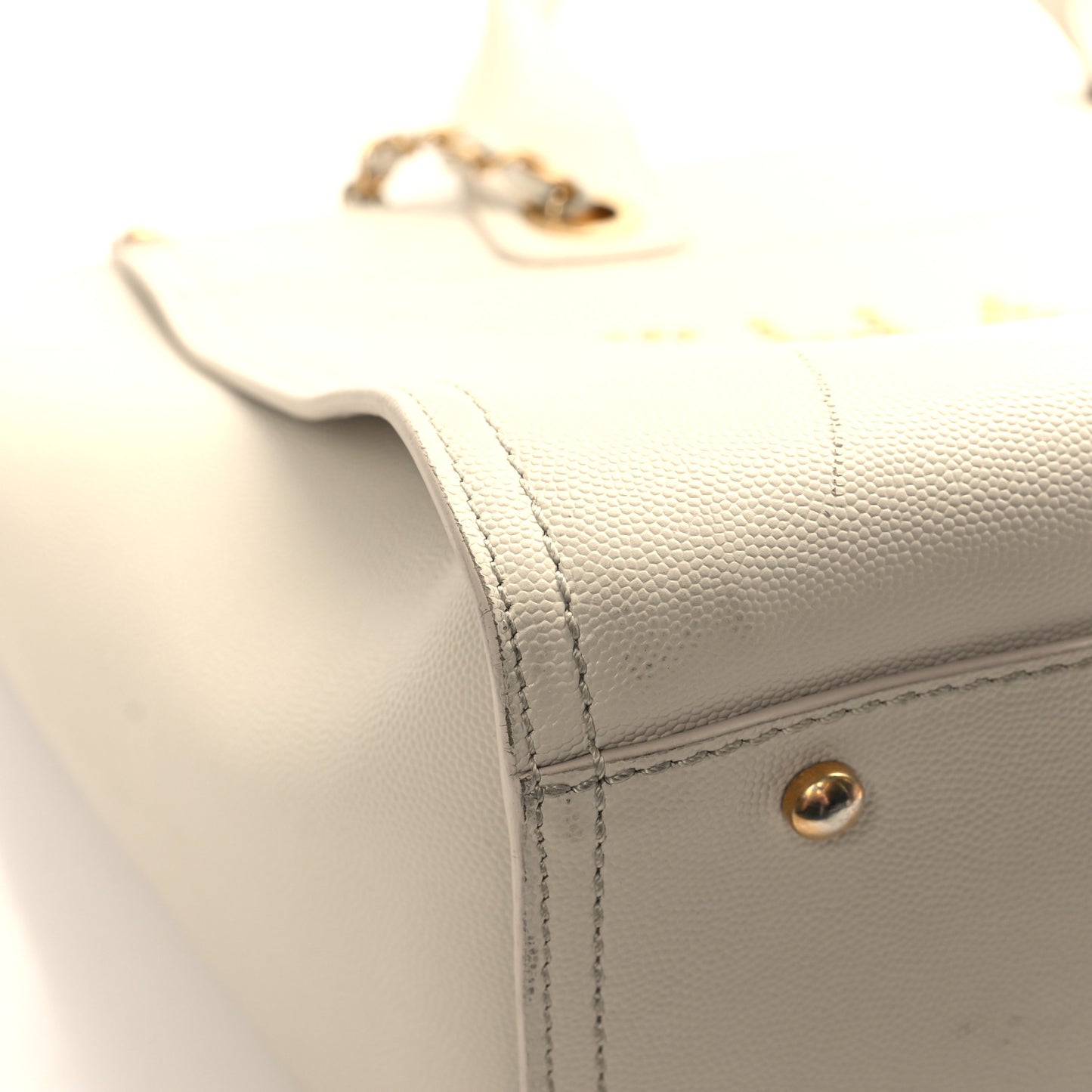 Caviar Small Studded Deauville Tote Ivory