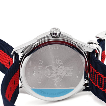 Gucci Stainless Steel Nylon 38mm Le Marche Des Merveilles Snake Quartz Watch Navy 4 of 5