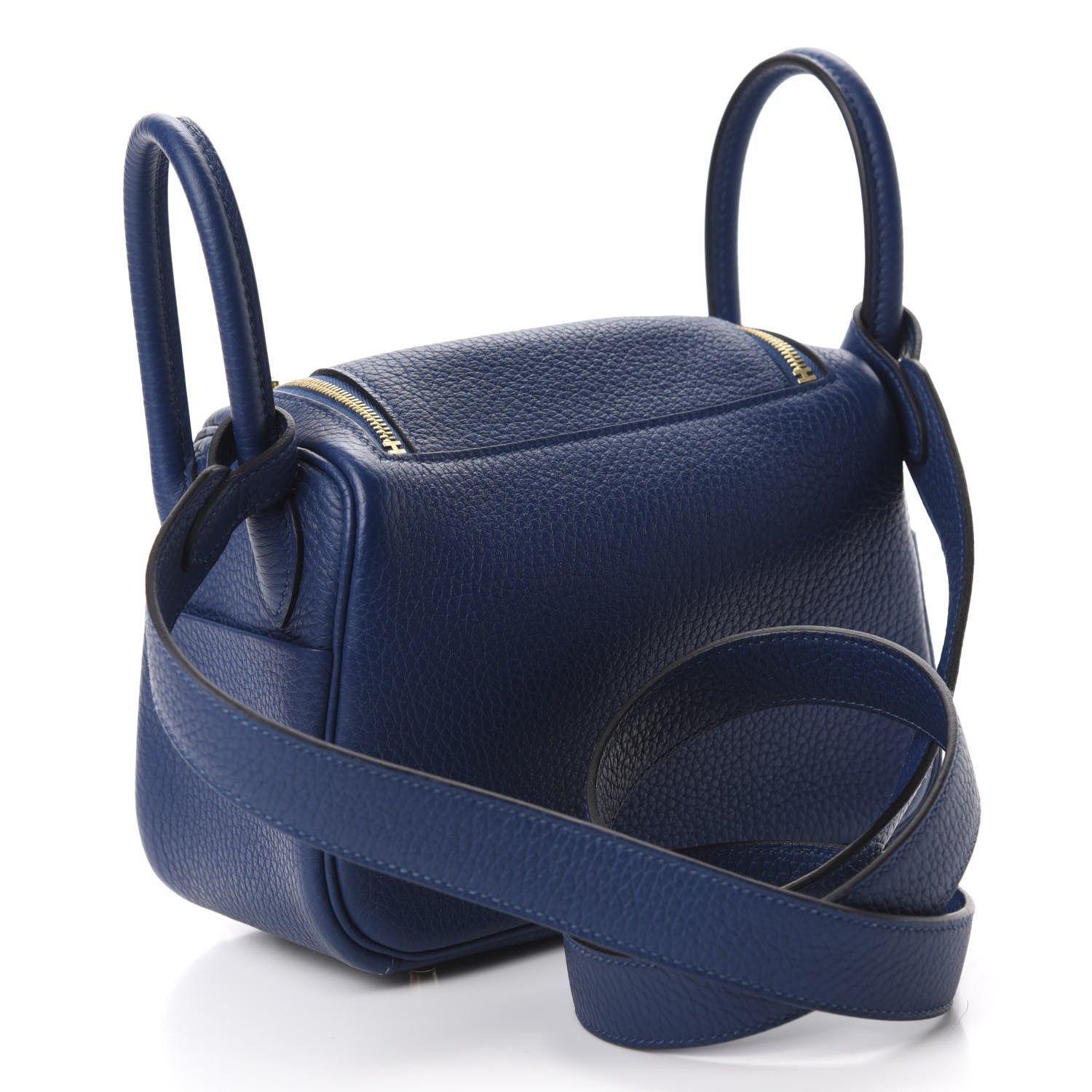 Hermes Taurillon Clemence Mini Lindy 20 Deep Bleu 3 of 11