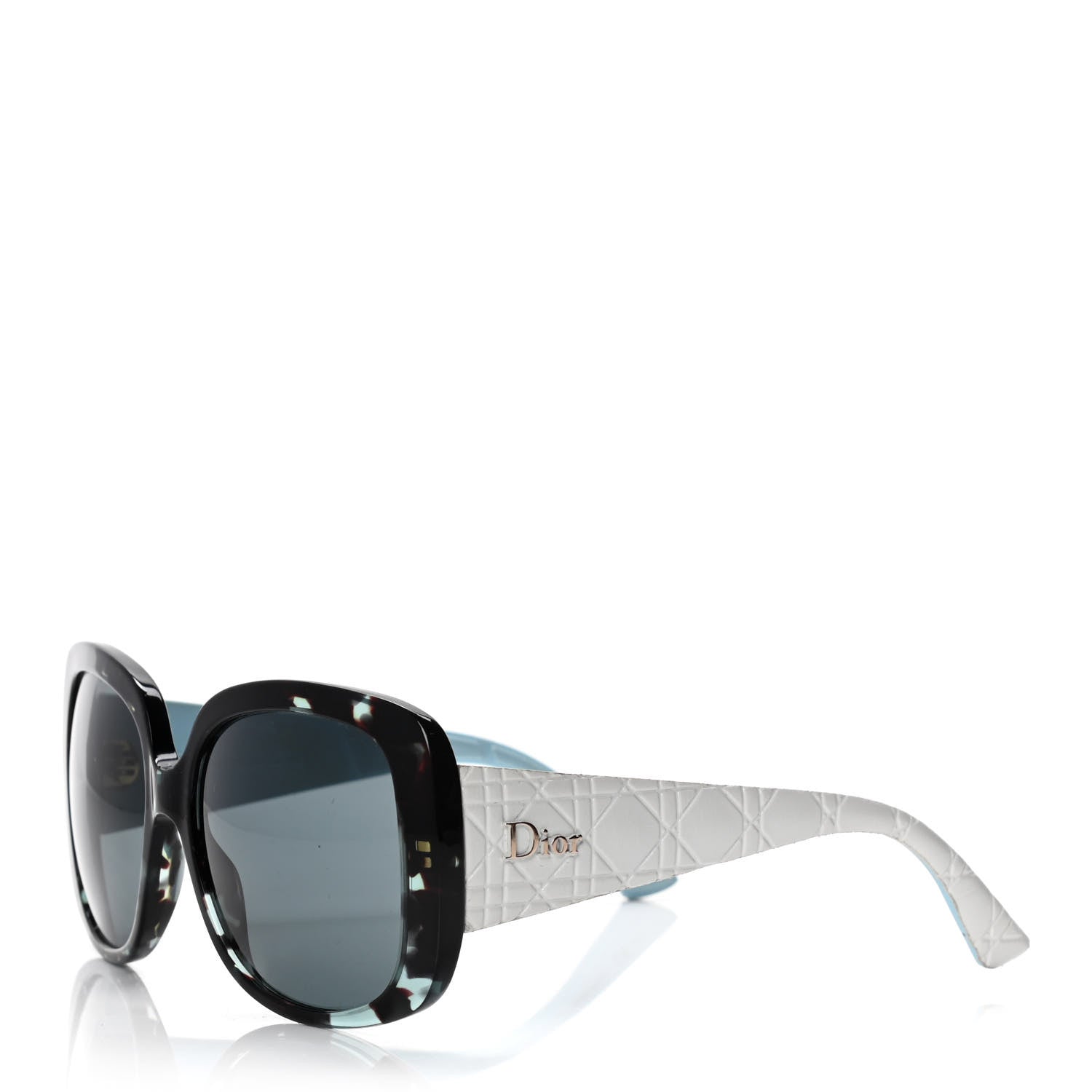 Christian Dior Resin Cannage Dior Lady 1R Sunglasses Havana White Blue 1 of 8