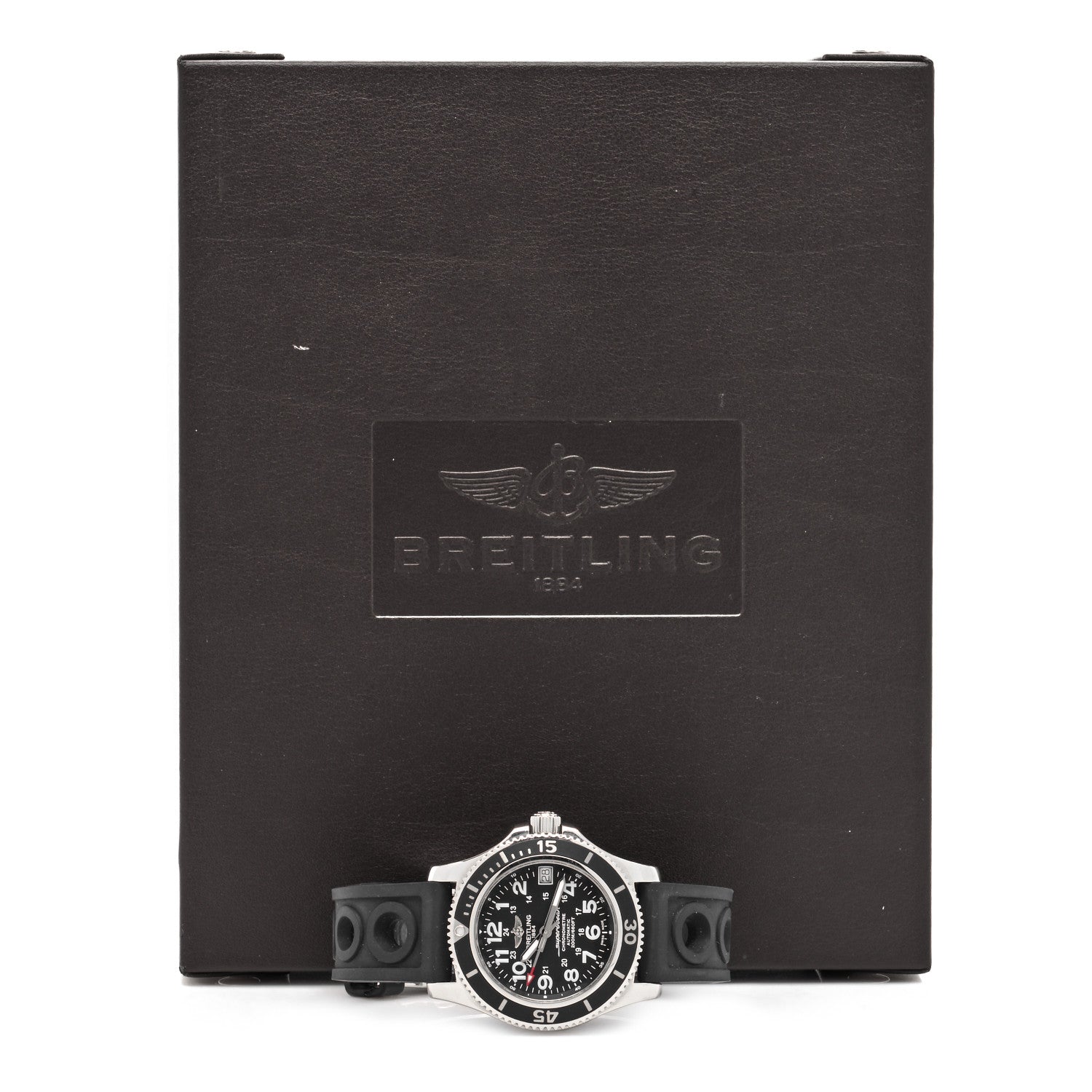 Breitling Stainless Steel Rubber 36mm Superocean II Automatic Watch Black A17312 5 of 5