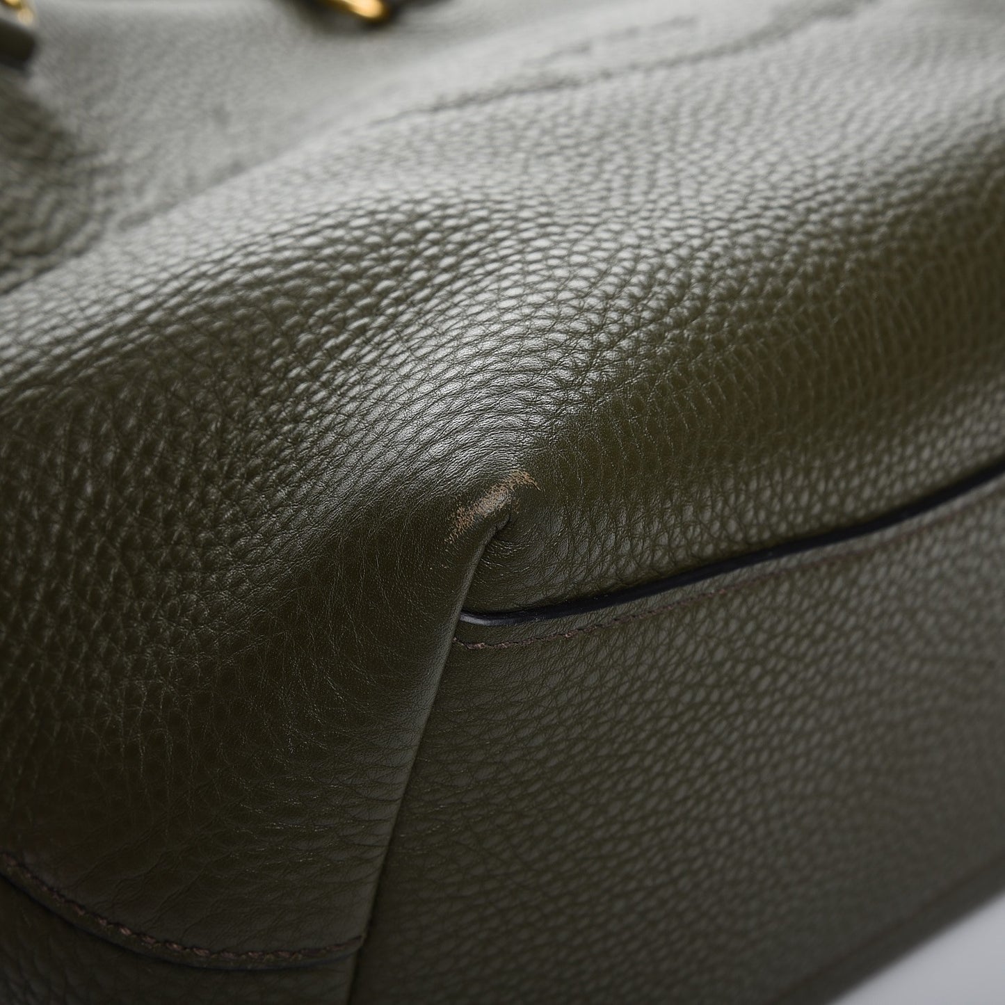 Vitello Daino Logo Tote Dark Green