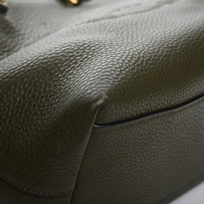 Prada Vitello Daino Logo Tote Dark Green 9 of 12