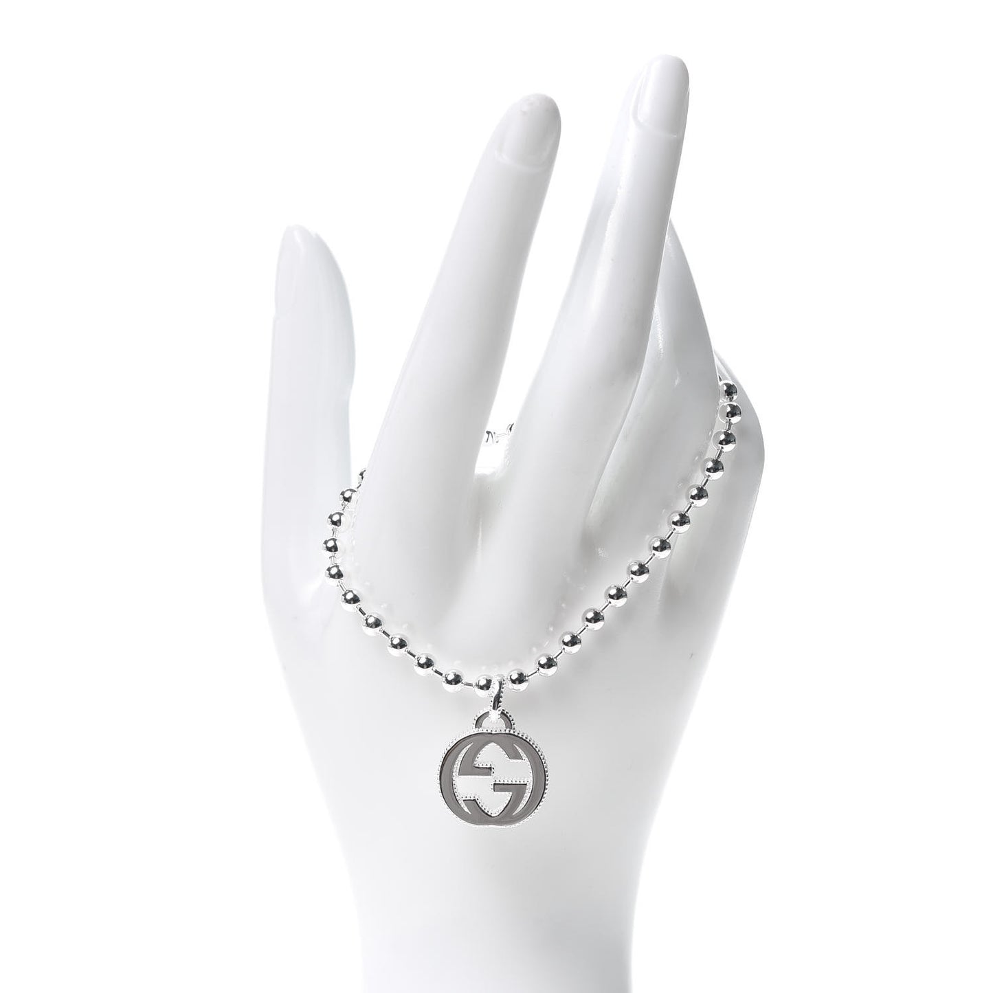 Sterling Silver Interlocking GG Charm Bracelet