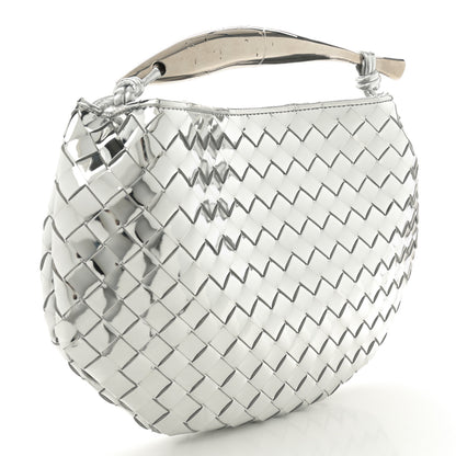 Bottega Veneta Mirror Laminated Nappa Intrecciato Sardine Bag Silver 3 of 11