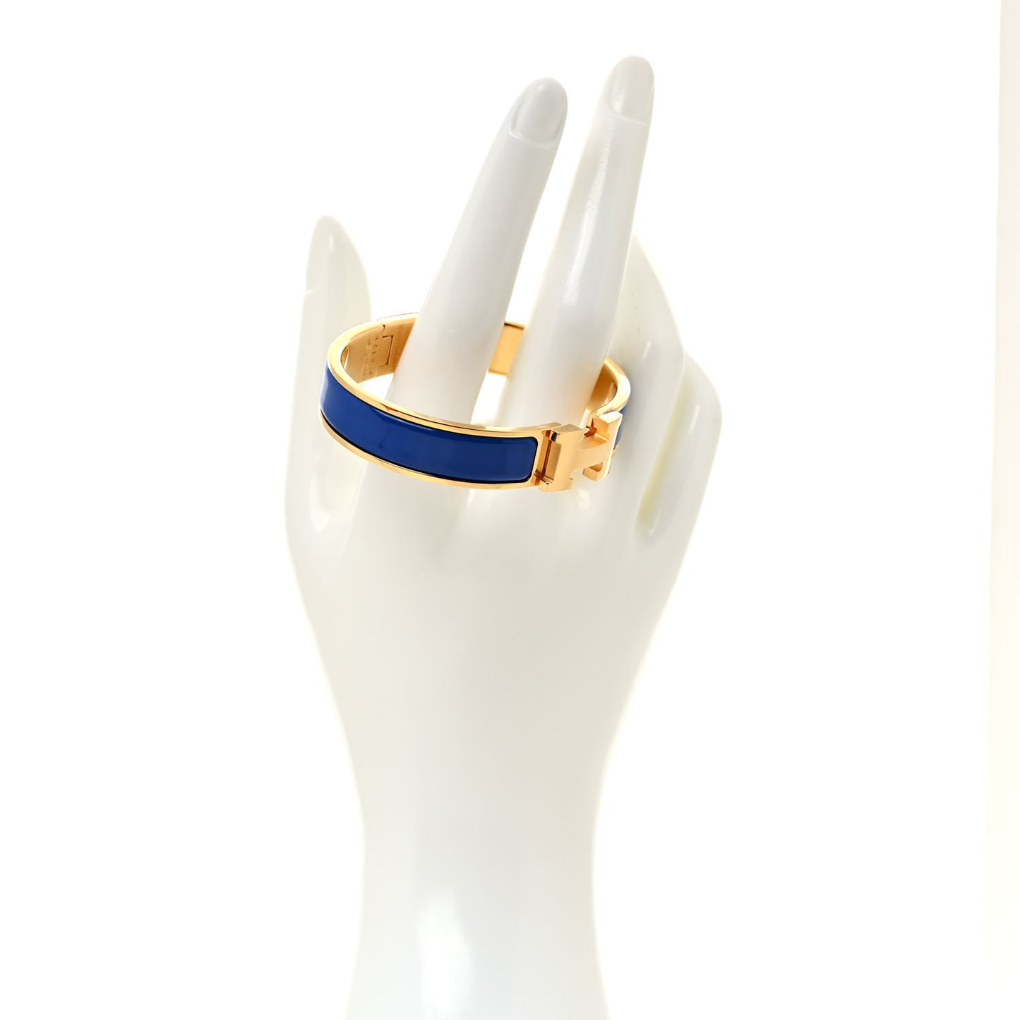 Narrow Enamel Clic Clac H Bracelet PM Bleu Drapeau