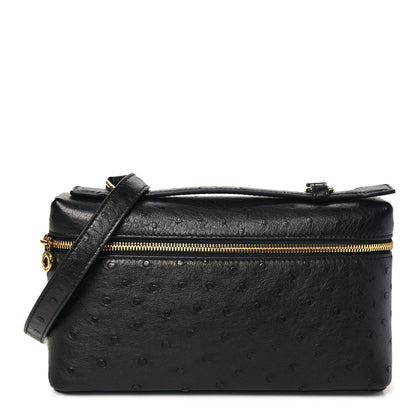 Loro Piana Ostrich L19 Extra Pocket Pouch Black 1 of 9