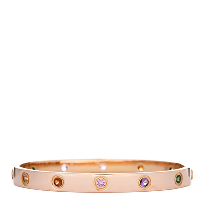 Cartier 18K Pink Gold Sapphire Garnet Amethyst LOVE Bracelet 16 2 of 5
