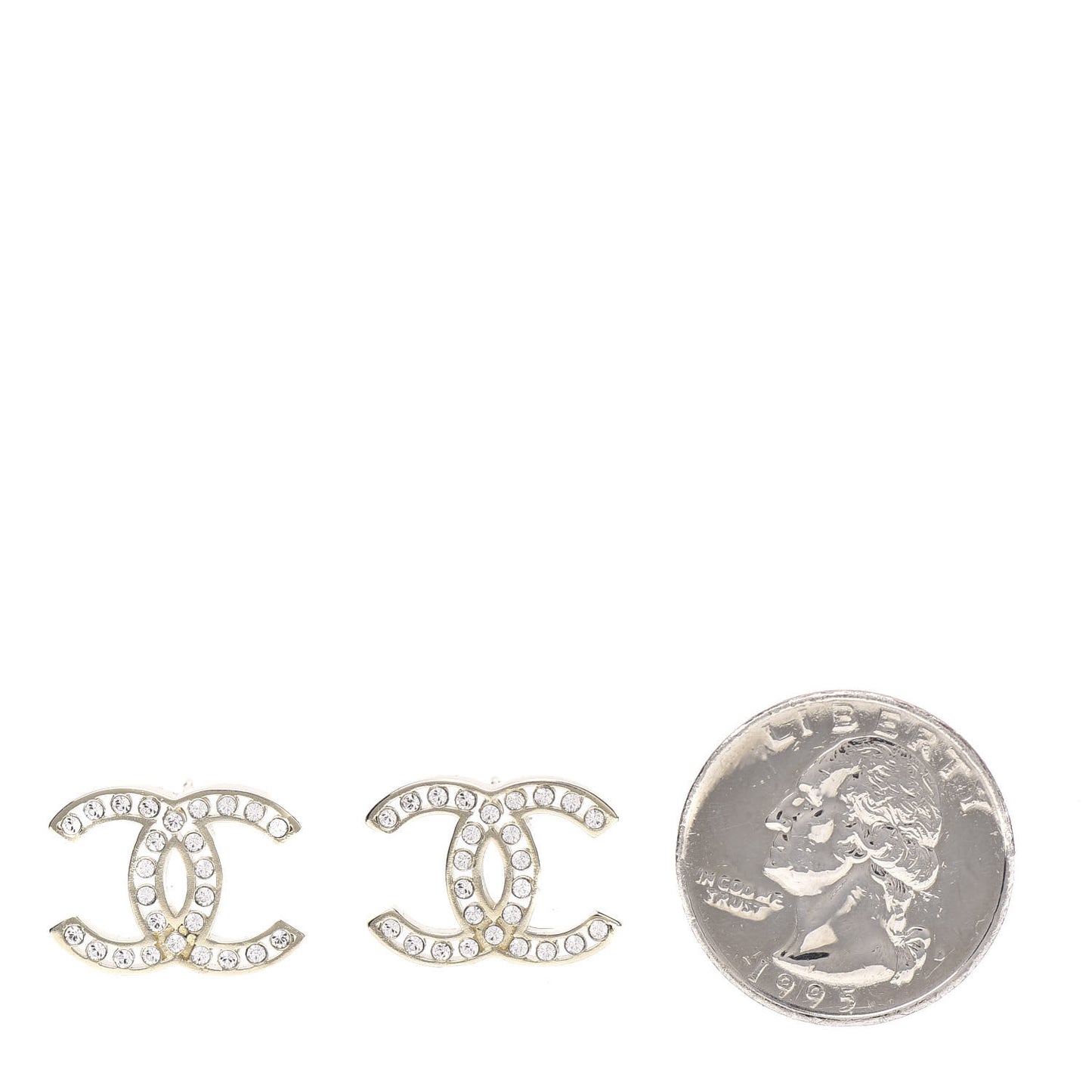 Crystal CC Large Earrings Gold