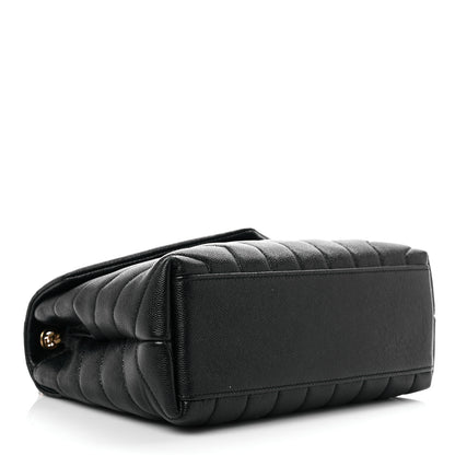 Saint Laurent Grain de Poudre Calfskin Y Quilted Monogram Small Loulou Chain Satchel Black 4 of 14