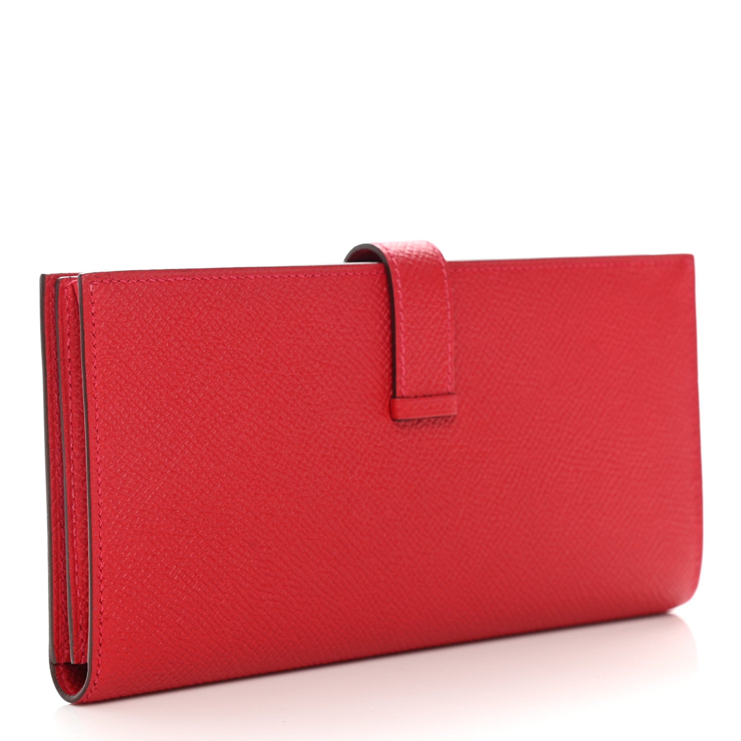 Hermes Epsom Bearn Gusset Wallet Rouge Casaque 3 of 8