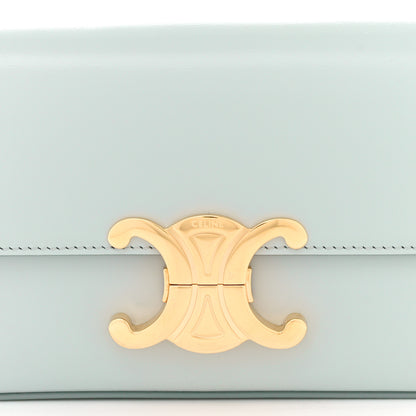 Celine Shiny Calfskin Triomphe Shoulder Bag Soft Blue 9 of 11