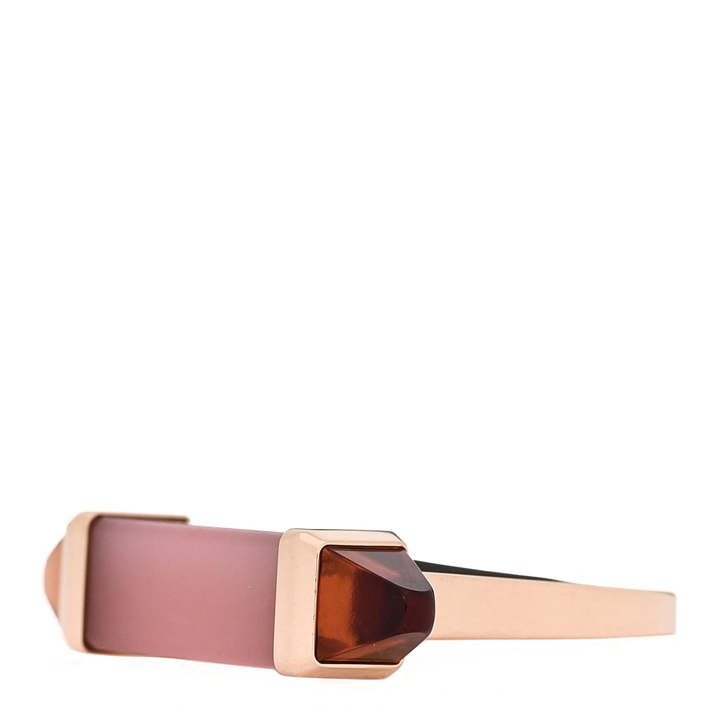 18K Pink Gold Pink Chalcedony Garnet Les Berlingots de Cartier Ring 58 8.25