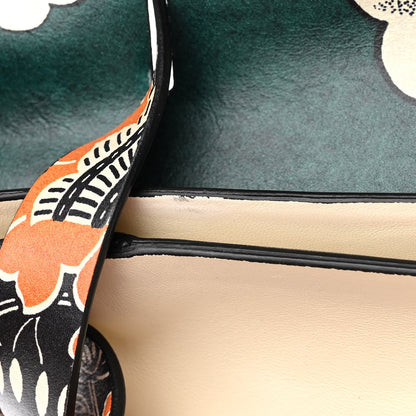 Valentino Garavani Calfskin Floral Print Mime Single Handle Bag Green 9 of 16