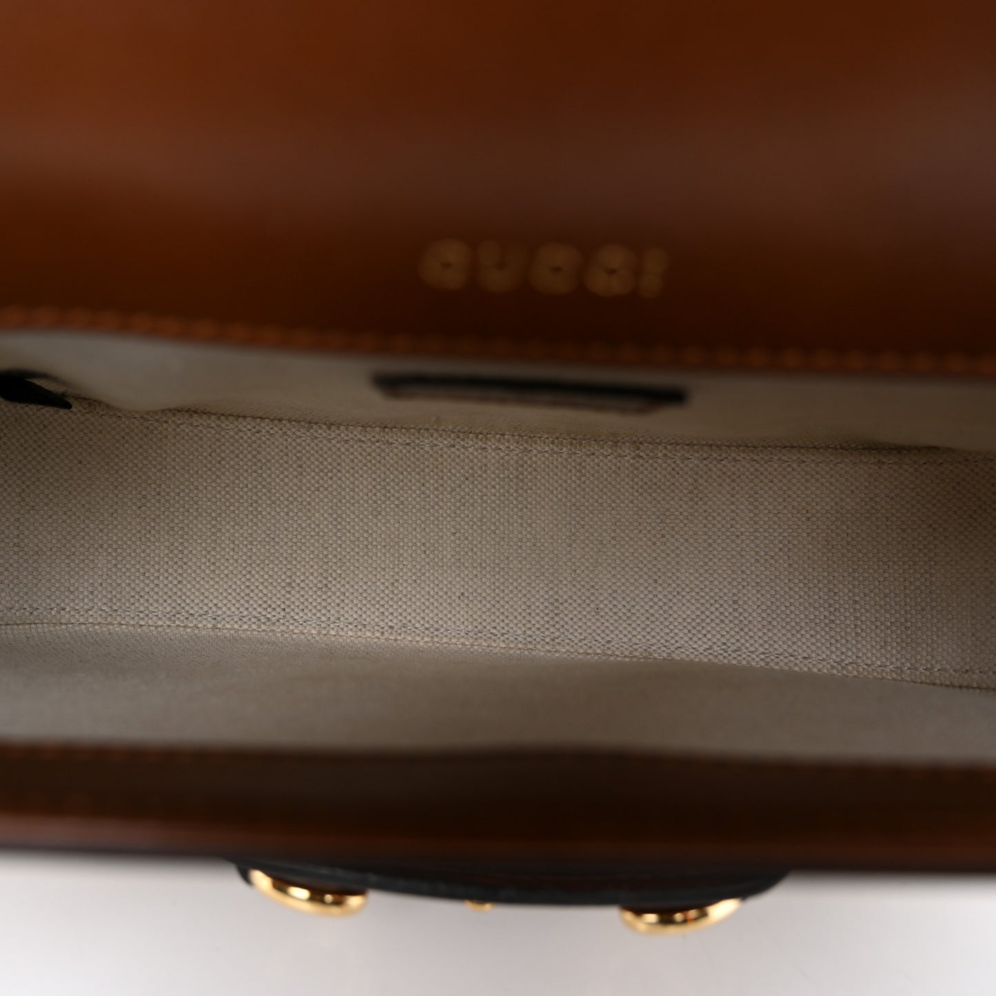 New Canvas Charisma Calfskin Crystal GG Monogram Mini Horsebit 1955 Shoulder Bag Camel Ebony