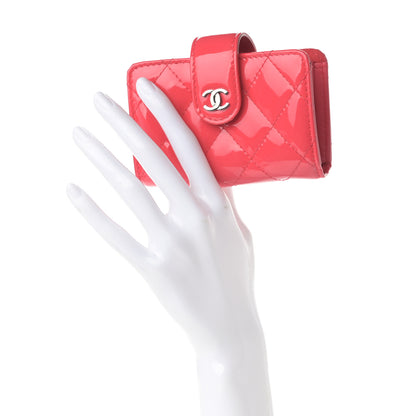 Chanel Patent Quilted Gusset Card Holder Coral 2 of 7