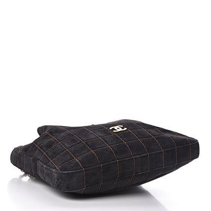 Chanel Suede Stitched Shoulder Bag Black 4 of 11