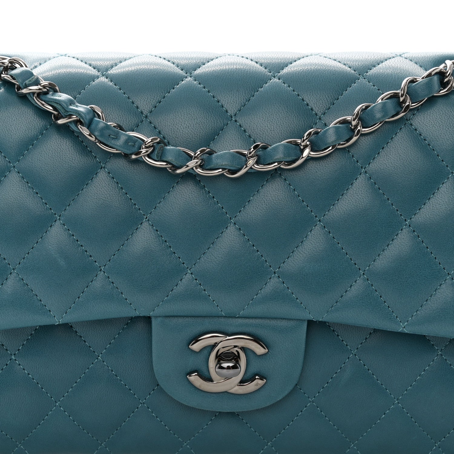 Chanel Lambskin Medium Double Flap Turquoise 6 of 11