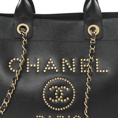 Chanel Caviar Small Studded Deauville Tote Black 8 of 13
