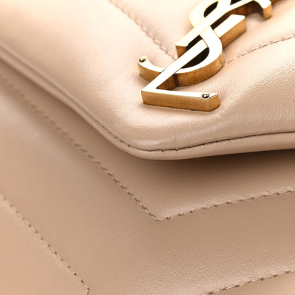 Saint Laurent Calfskin Y Quilted Monogram Small Loulou Chain Satchel Dark Beige 11 of 11