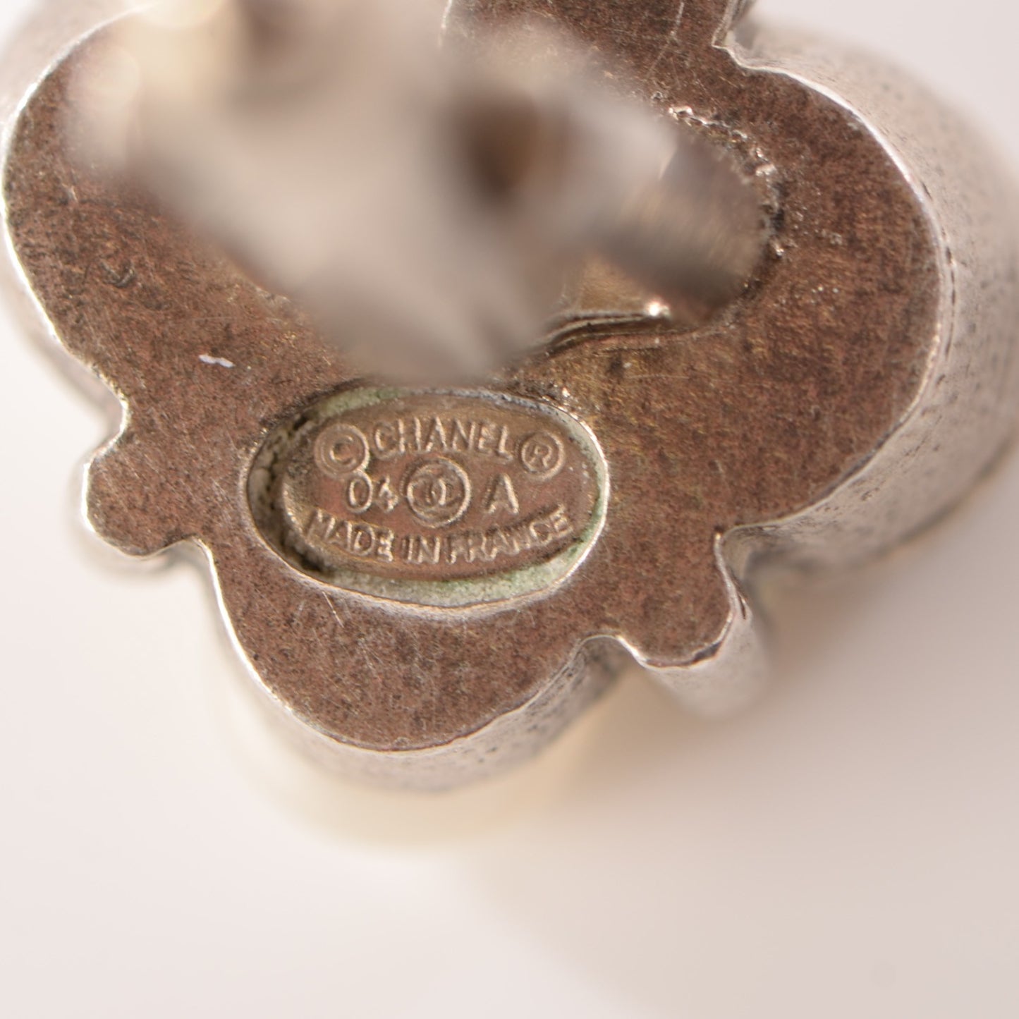 Pearl Crystal CC Cufflinks Silver